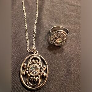 Cookie Lee- crystal necklace and ring set